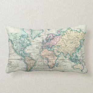 Vintage Karte der Welt (1801) Lendenkissen