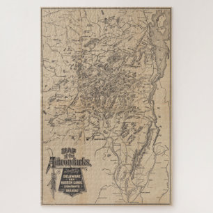 Vintage Karte des Adirondack-Gebirges (1880) V.2