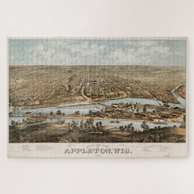 Vintage Karte des Appleton WI (1874) (Horizontal)