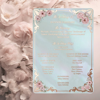 Vintage Karte des Aqua Peony Wedding Foil