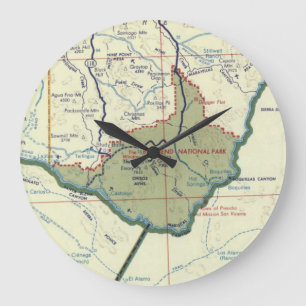 Vintage Karte des Big Bend Nationalparks Große Wanduhr