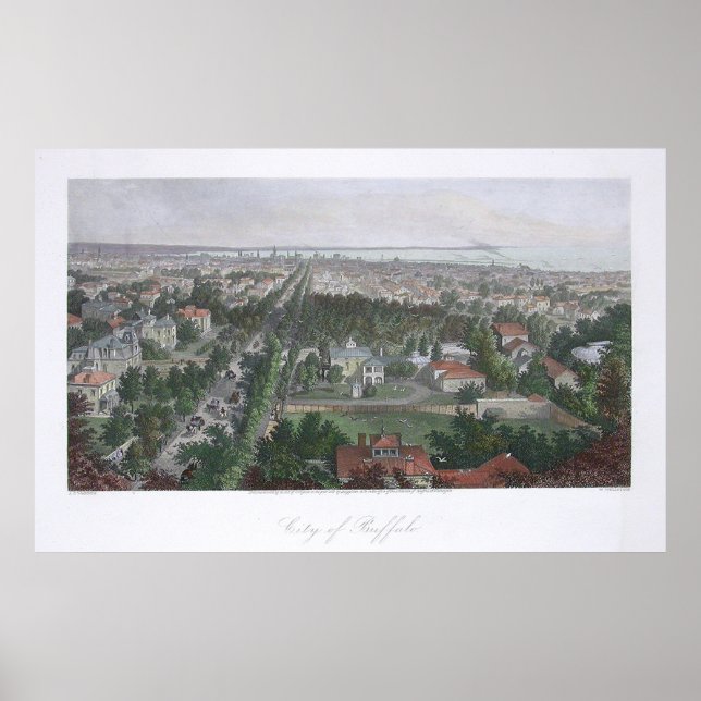 Vintage Karte des Büffalo NY (1872) Poster (Vorne)