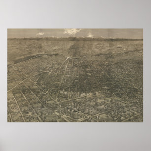 Vintage Karte des Denver Colorado (1887) Poster
