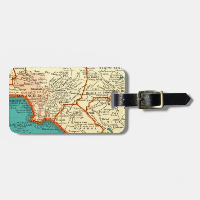 Vintage Karte des Gepäck-Umbaus LOS ANGELES Gepäckanhänger (Vorderseite horizontal)