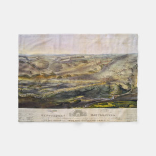 Vintage Karte des Gettysburg-Schlachtfeldes (1863) Fleecedecke