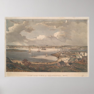 Vintage Karte des Gloucester MA (1836) Poster