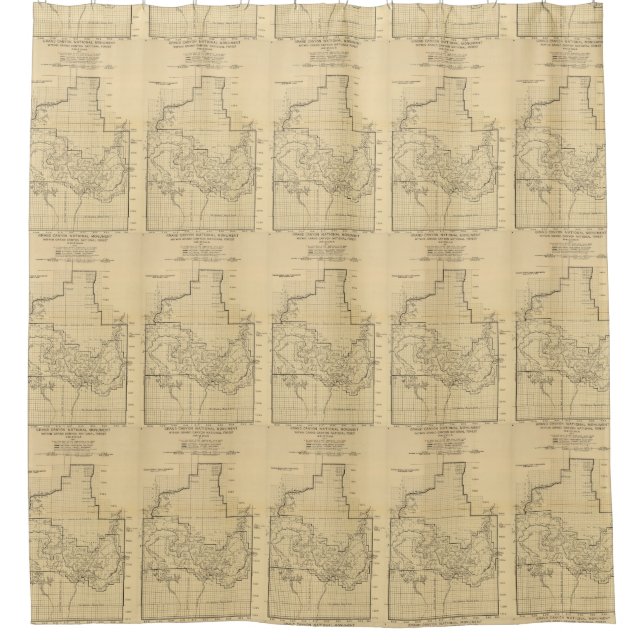 Vintage Karte des Grand Canyon (1908) Duschvorhang (Vorderseite)