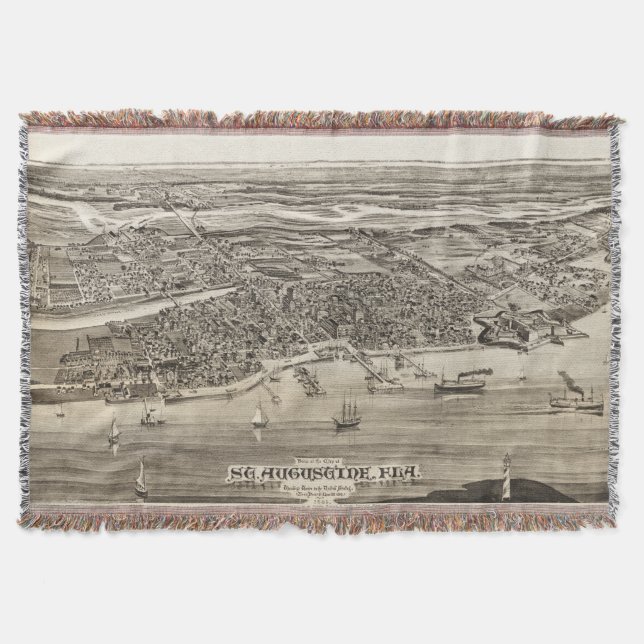 Vintage Karte des hl. Augustine FL (1885) Decke (Vorderseite)