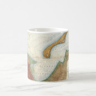 Vintage Karte des Nantucket-Hafens Kaffeetasse