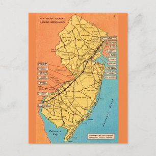 Vintage-Karte des New Jersey Turnpike Postkarte
