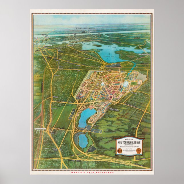 Vintage Karte des New Yorker Posters Poster (Vorne)