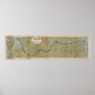 Vintage Karte des Panamakanals (1886) Poster