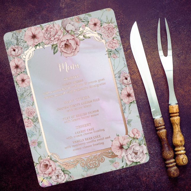 Vintage Karte des Peony Wedding Foil (Von Creator hochgeladen)