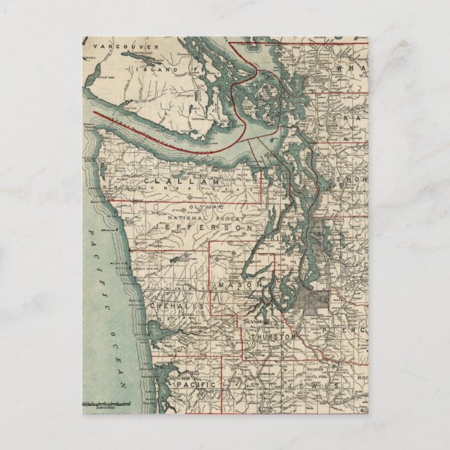 Vintage Karte des Puget Sound (1910) (Vorderseite)