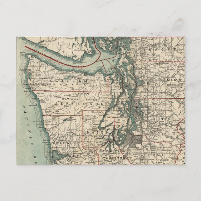 Vintage Karte des Puget Sound (1910) (Vorderseite)