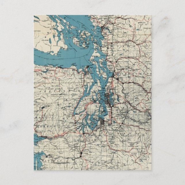 Vintage Karte des Puget Sound (1919) (Vorderseite)