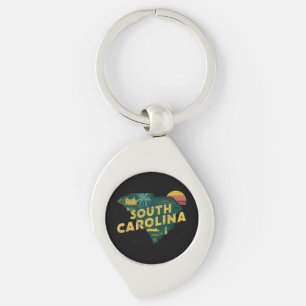 Vintage-Karte des US-Bundesstaates South Carolina Schlüsselanhänger