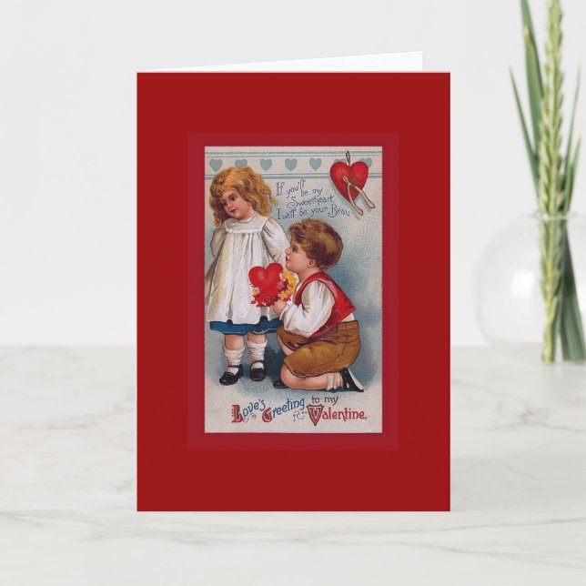 Vintage Karte des Valentines Tages (Vorderseite)