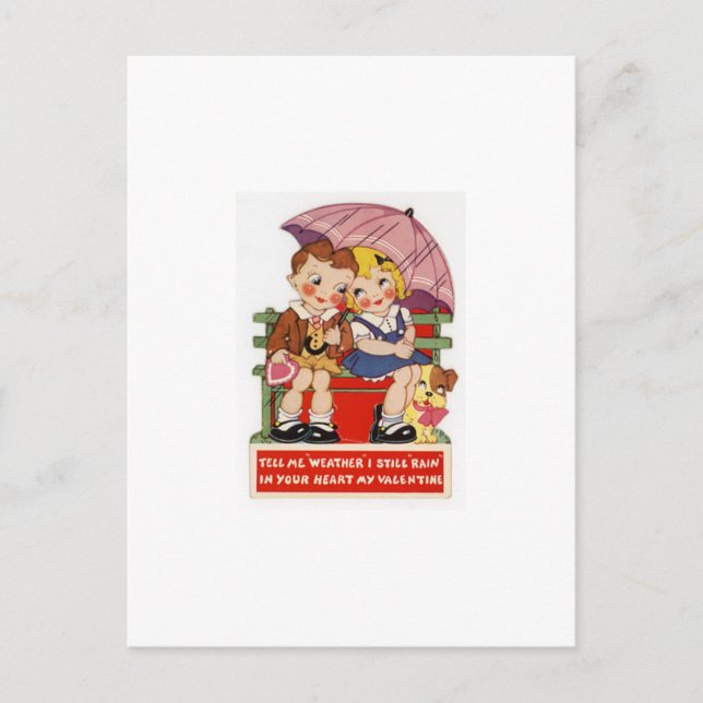 Vintage Karte des Valentines Tages (Vorderseite)