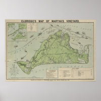 Vintage Karte des Weingartens von Martha (1913)