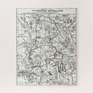Vintage Karte des Yellowstone-Nationalparks