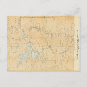 Vintage-Karte des Yellowstone-Nationalparks Postkarte