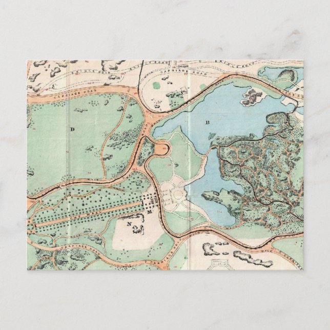 Vintage Karte des Zentralparks (1860) (Vorderseite)