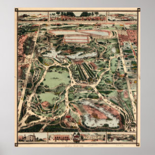 Vintage Karte des Zentralparks NYC (1860) Poster