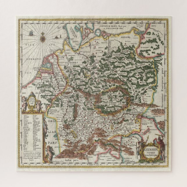 Vintage Karte Deutschlands (Vertikal)
