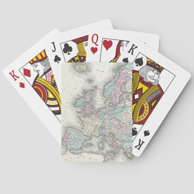 Vintage Karte Europas (1855) Spielkarten (Rückseite)