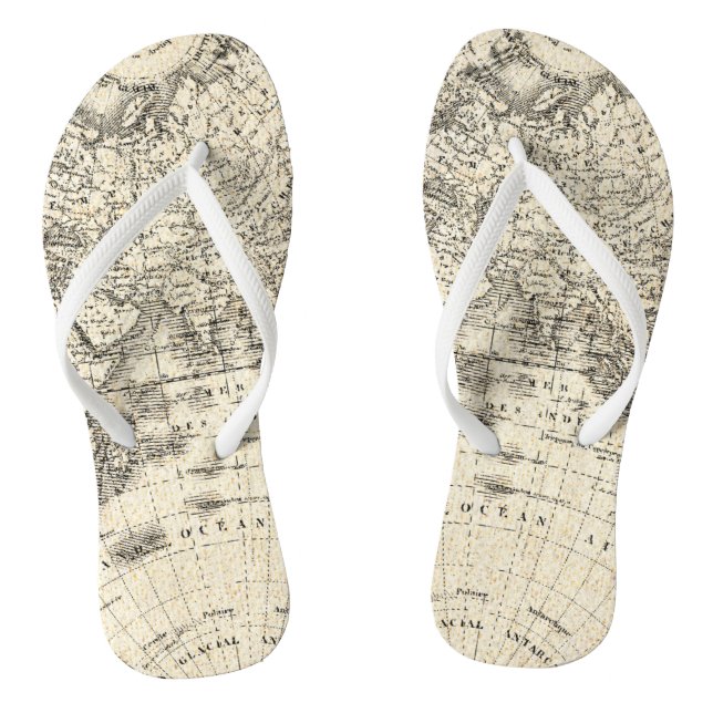 Vintage Karte Europas und Asiens Flip Flops (Fußbett)