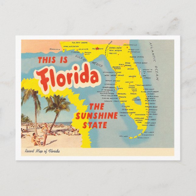 Vintage Karte Florida (Vorderseite)