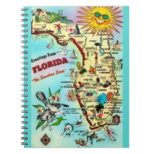 Vintage Karte Florida Notizblock
