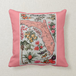 Vintage Karte Florida Pillow Kissen