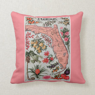 Vintage Karte Florida Pillow Kissen