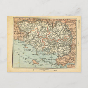 Vintage Karte Frankreich Morbihan