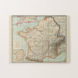 Vintage Karte Frankreichs (1887)