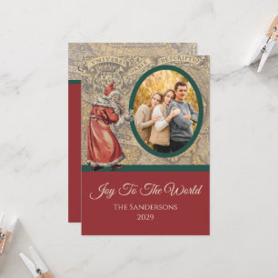 Vintage Karte Freude am Weihnachtsmann