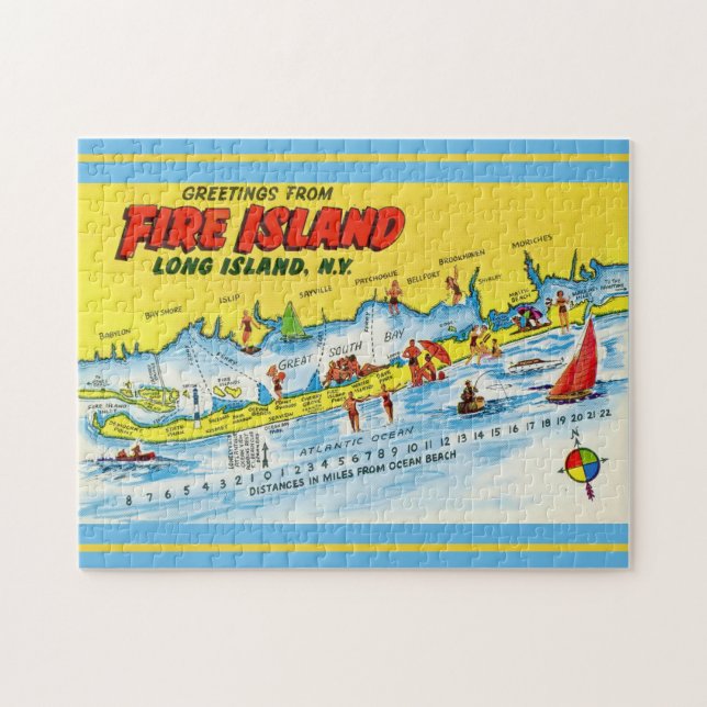 Vintage Karte für Feuerinseln (Horizontal)