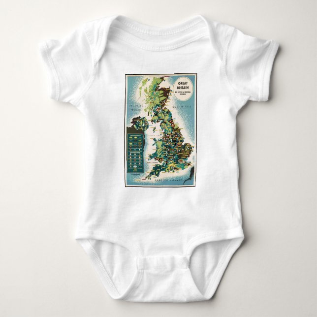 Vintage Karte für Großbritannien Baby Strampler (Vorderseite)