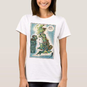 Vintage Karte für Großbritannien T-Shirt