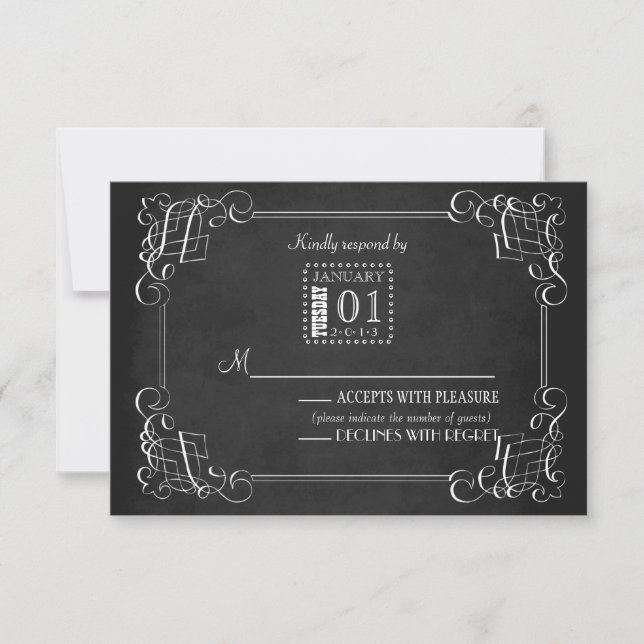 Vintage Karte für Hochzeitskartons (Vorderseite)
