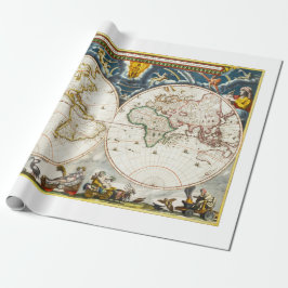 Vintage Karte gedruckt Geschenkpapier