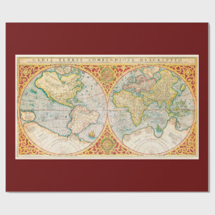 Vintage Karte gedruckt Geschenkpapier