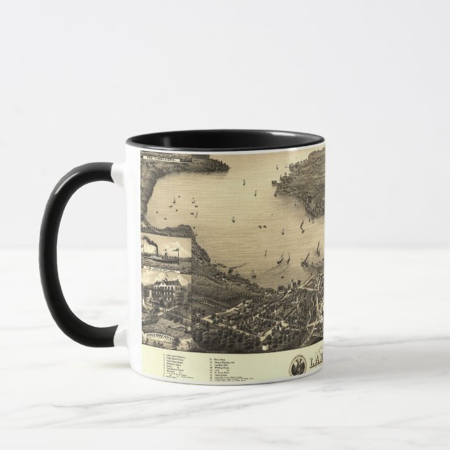 Vintage Karte Genfersees Tasse (Links)