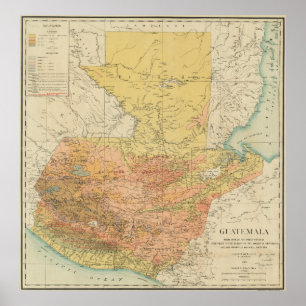 Vintage Karte Guatemalas (1902) Poster