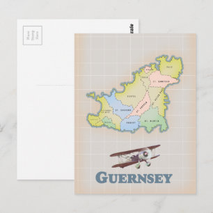 Vintage Karte Guernsey
