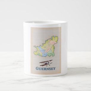 Vintage Karte Guernsey Jumbo-Tasse