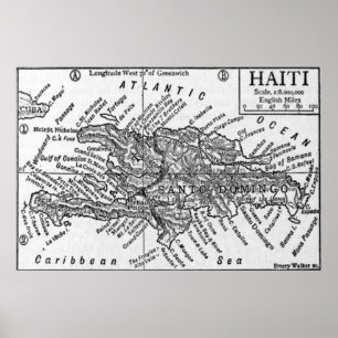 Vintage Karte Haitis (1911) Poster