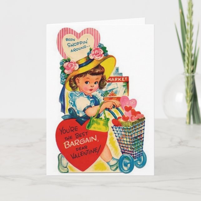 Vintage Karte Handel-Käufervalentines Tages (Vorderseite)